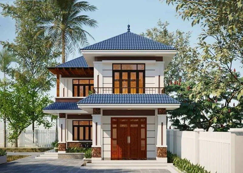 Mẫu nhà 6x15m 2 tầng mái thái sang trọng