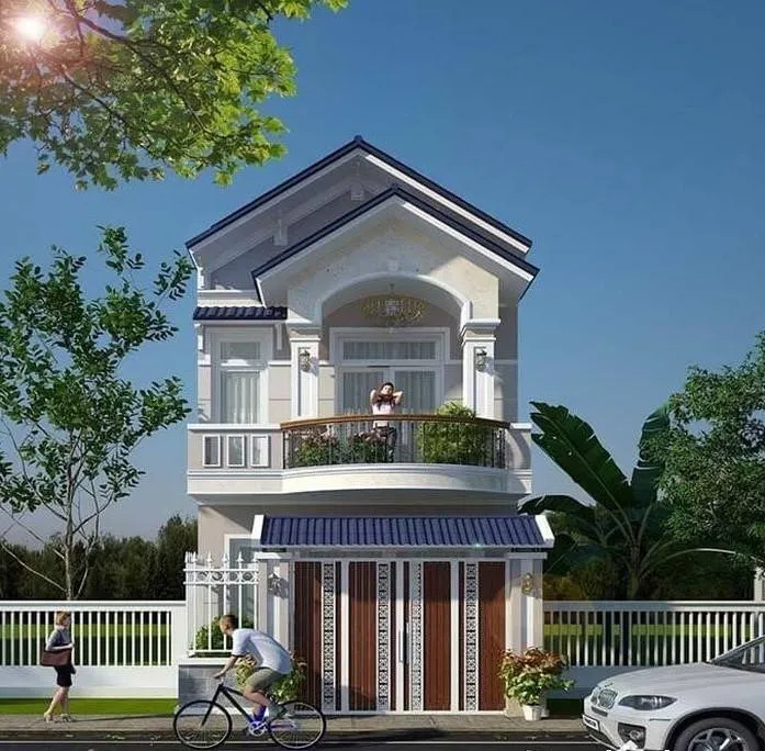 Nhà 2 tầng 6x15m mái đôi cổ điển, kiến trúc châu Âu