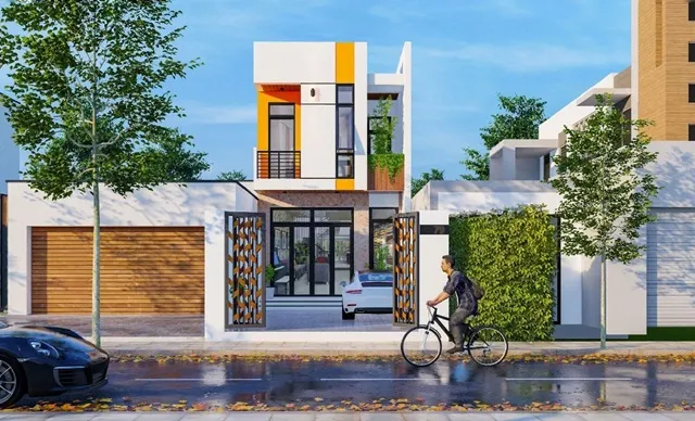 Thiết kế nhà phố 2 tầng 6x15m kết hợp màu sắc hài hòa